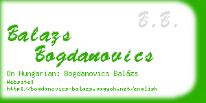 balazs bogdanovics business card